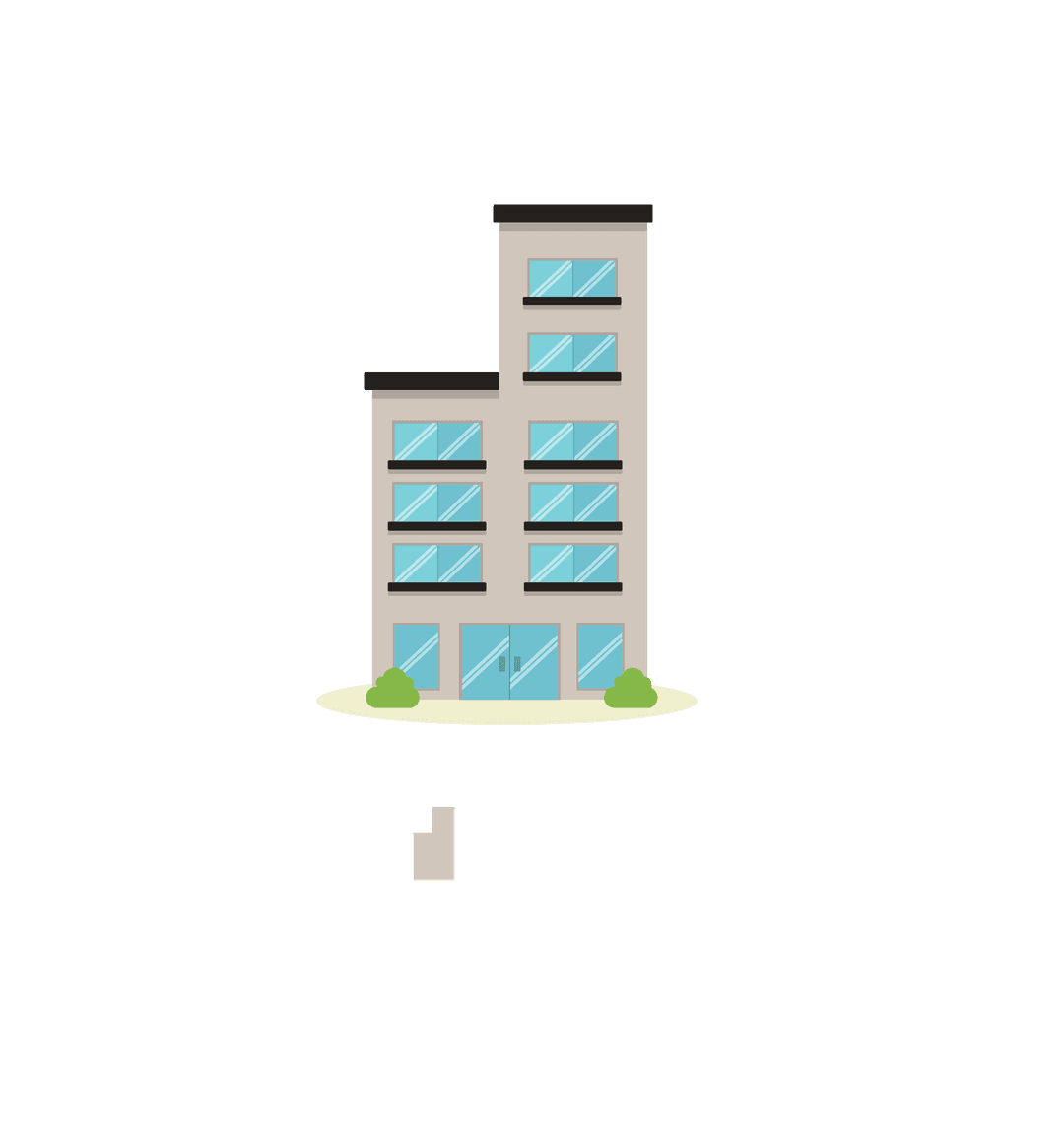 Modern residential and commercial buildings